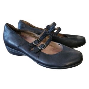 Dansko Fynn Black Leather Mary Jane Loafers Size‎ EU 37 US 6.5/7